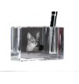 Abyssin - Porte-stylos, organiseur en cristal avec photo de chat, décoration de bureau unique par la marque Art-Dog