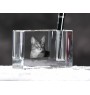 Abessinier - Stifthalter, Kristallorganizer mit Katzenfoto, einzigartige Schreibtischdekoration der Marke Art-Dog