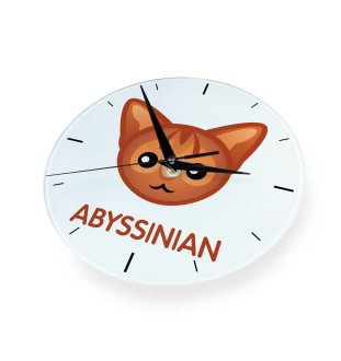 Abyssinian - MDF clock with graphics and the Art-Dog brand name