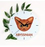 Abyssinian - MDF clock with graphics and the Art-Dog brand name