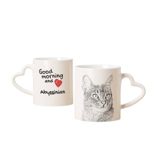 Abyssinian - cat mug, adorable heart-shaped handle mug, universal gift from Art-Dog brand