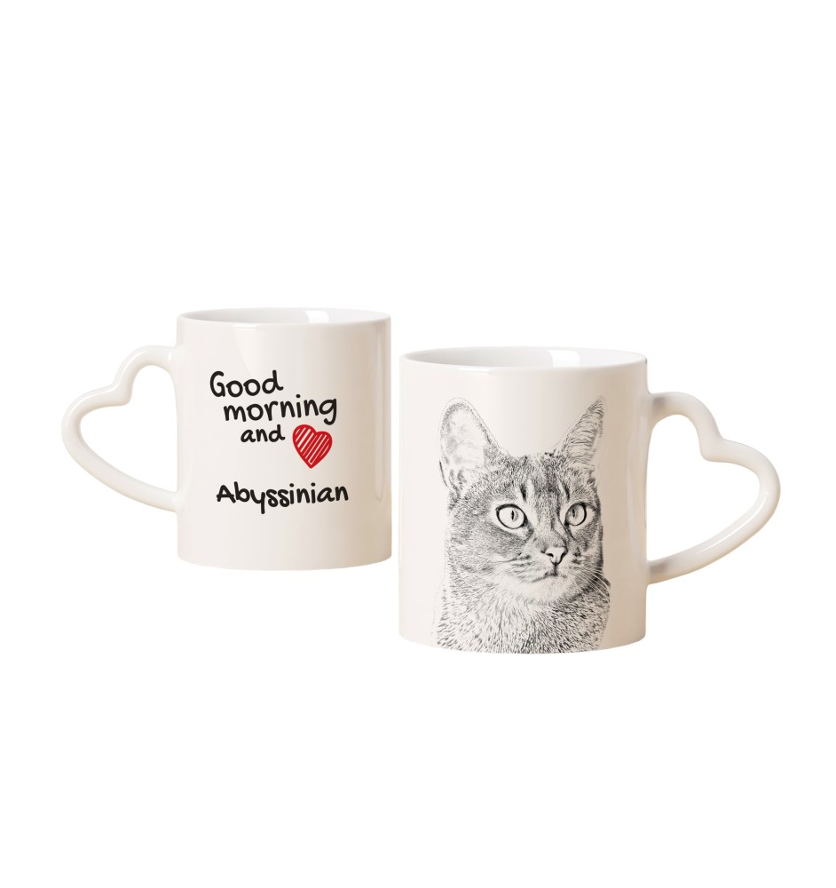 Abyssin - tasse avec un chat, une tasse adorable avec une anse en forme de cœur, un cadeau universel de la marque Art-Dog