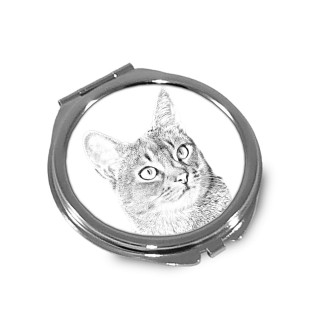 Abyssin - miroir de poche avec un chat, miroir personnalisé pour sac à main, miroir compact avec impression de la marque Art-Dog