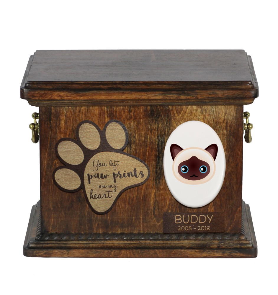 Birman - urn for cat ashes, personalized urn with engraving, commemorative box for cat ashes by Art-Dog brand
