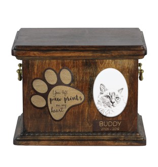 Birma - Eine Urne für die Asche einer Katze, eine Urne für eine Katze mit Foto, eine personalisierte Katzenasche-Box der Marke Art-Dog.