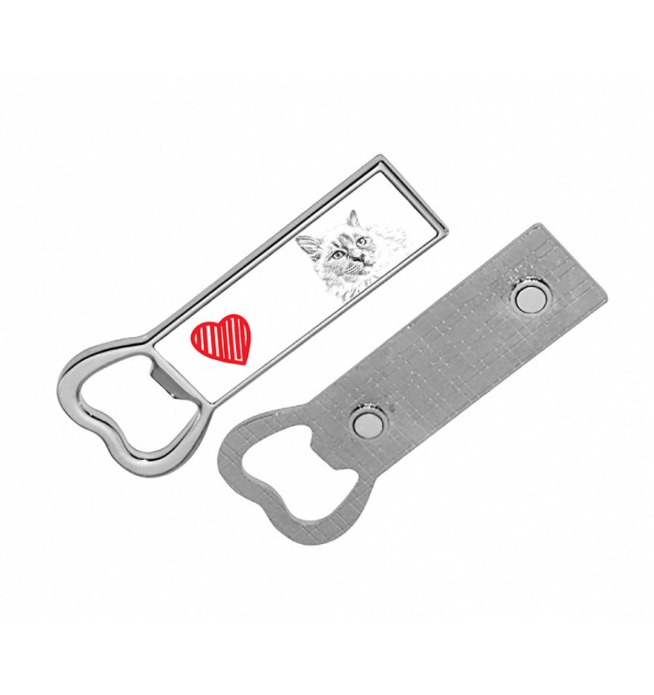 Birman - bottle opener with a cat, personalized fridge opener, unique gift for men by Art-Dog brand