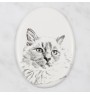 Birman - une plaque commémorative avec une photo de chat, une plaque funéraire avec une impression, une plaque ovale personnalisée de la marque Art-Dog