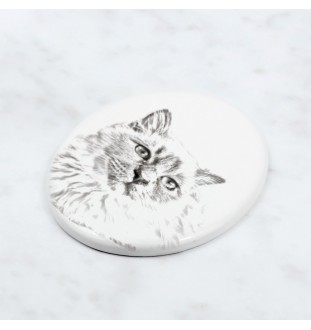 Birman - commemorative plaque with a cat photo, tombstone with a print, personalized oval plaque from the Art-Dog brand