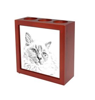 Birma - Stifthalter mit Katze, Schreibtischorganizer mit Aufdruck, personalisierte Schreibtischdekoration von der Marke Art-Dog