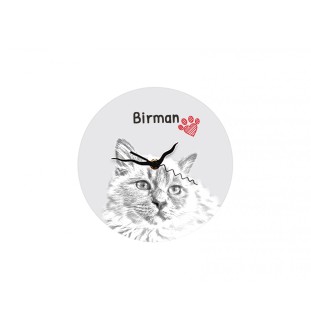 Birma - Wanduhr mit Katze, Regal Uhr mit Druck, personalisierte Hausdekoration von Art-Dog.