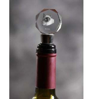 Birman - Bouchon de bouteille, bouchon de vin en cristal avec photo de chat, cadeau personnalisé pour barman par la marque Art-Dog