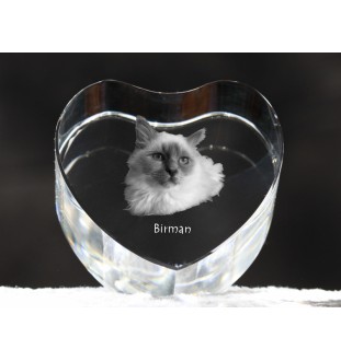 Birman serce kryształowe z kotem Art-Dog