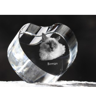 Birman serce kryształowe z kotem Art-Dog