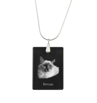 Birman - Crystal pendant with cat, silver necklace with photo, personalised pendant by Art-Dog brand