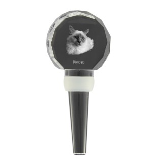 Birman - Bouchon de bouteille en cristal avec chat, bouchon de vin unique avec photo, cadeau personnalisé pour sommelier par la marque Art-Dog