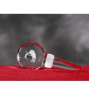 Birman - Bouchon de bouteille en cristal avec chat, bouchon de vin unique avec photo, cadeau personnalisé pour sommelier par la marque Art-Dog
