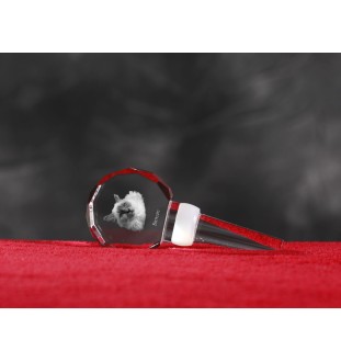 Birman - Bouchon de bouteille en cristal avec chat, bouchon de vin unique avec photo, cadeau personnalisé pour sommelier par la marque Art-Dog