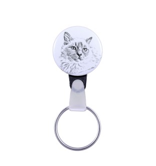 Birman - handmade keychain with a cat portrait, purse charm, product of the Art-Dog brand.