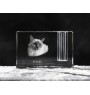 Birman - Pen stand, crystal organiser with cat photo, unique desk decoration by Art-Dog brand
