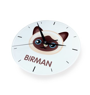 Birman - horloge MDF avec graphisme et logo de la marque Art-Dog