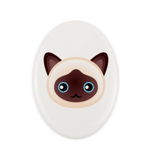 Birman - une plaque funéraire en céramique avec une illustration et un texte de la marque Art-Dog