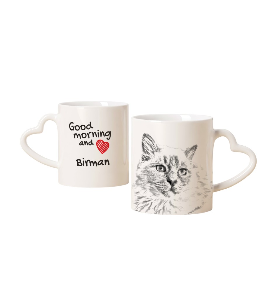 Birman - tasse avec un chat, une tasse adorable avec une anse en forme de cœur, un cadeau universel de la marque Art-Dog