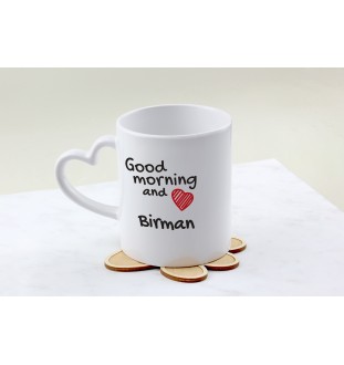 Birma Tasse mit Katze, entzückende Tasse mit herzförmigem Henkel, universelles Geschenk der Marke Art-Dog