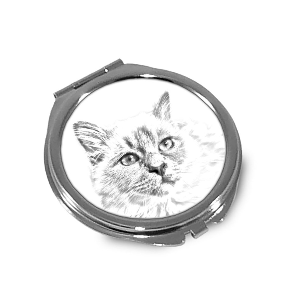 Birman - miroir de poche avec un chat, miroir personnalisé pour sac à main, miroir compact avec impression de la marque Art-Dog