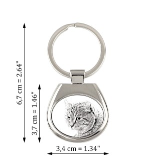 Lynx des Highlands - porte-clés avec un chat, porte-clés imprimé, breloque personnalisée de la marque Art-Dog