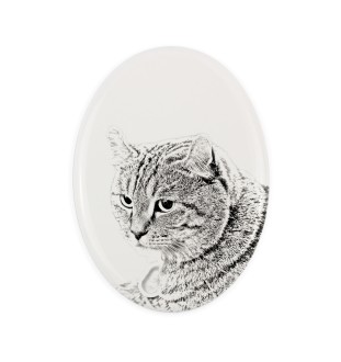 Highland Lynx - commemorative plaque with a cat photo, tombstone with a print, personalized oval plaque from the Art-Dog brand