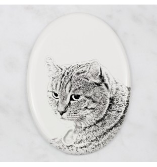 Highland Lynx - commemorative plaque with a cat photo, tombstone with a print, personalized oval plaque from the Art-Dog brand