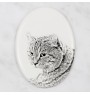 Hochlandluchs - Gedenktafel mit einem Foto einer Katze, Grabplatte mit Druck, personalisierte ovale Platte der Marke Art-Dog