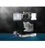 Lynx des Highlands - Bougeoir avec photo de chat, porte bougie en cristal, cadeau personnalisé par la marque Art-Dog