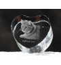 Highland Lynx - crystal clock with a picture of a cat, heart-shaped shelf clock, personalized standing clock by Art-Dog brand