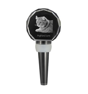 Lynx des Highlands - Bouchon de bouteille en cristal avec chat, bouchon de vin unique avec photo, cadeau personnalisé pour sommelier par la marque Art-Dog