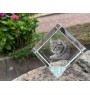 Lynx des Highlands - un cube en cristal avec une photo de chat, une photo de cheval dans le cristal, un presse-papiers cubique de la marque Art-Dog