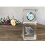 Highland Lynx - crystal clock with a photo, photo of a cat in crystal, personalized desk clock by Art-Dog brand