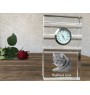 Lynx des Highlands - une horloge en verre avec une photo, une photo de chat dans un cristal, une horloge de bureau personnalisée de la marque Art-Dog