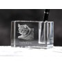 Highland Lynx - Pen stand, crystal organiser with cat photo, unique desk decoration by Art-Dog brand