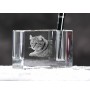 Hochlandluchs - Stifthalter, Kristallorganizer mit Katzenfoto, einzigartige Schreibtischdekoration der Marke Art-Dog