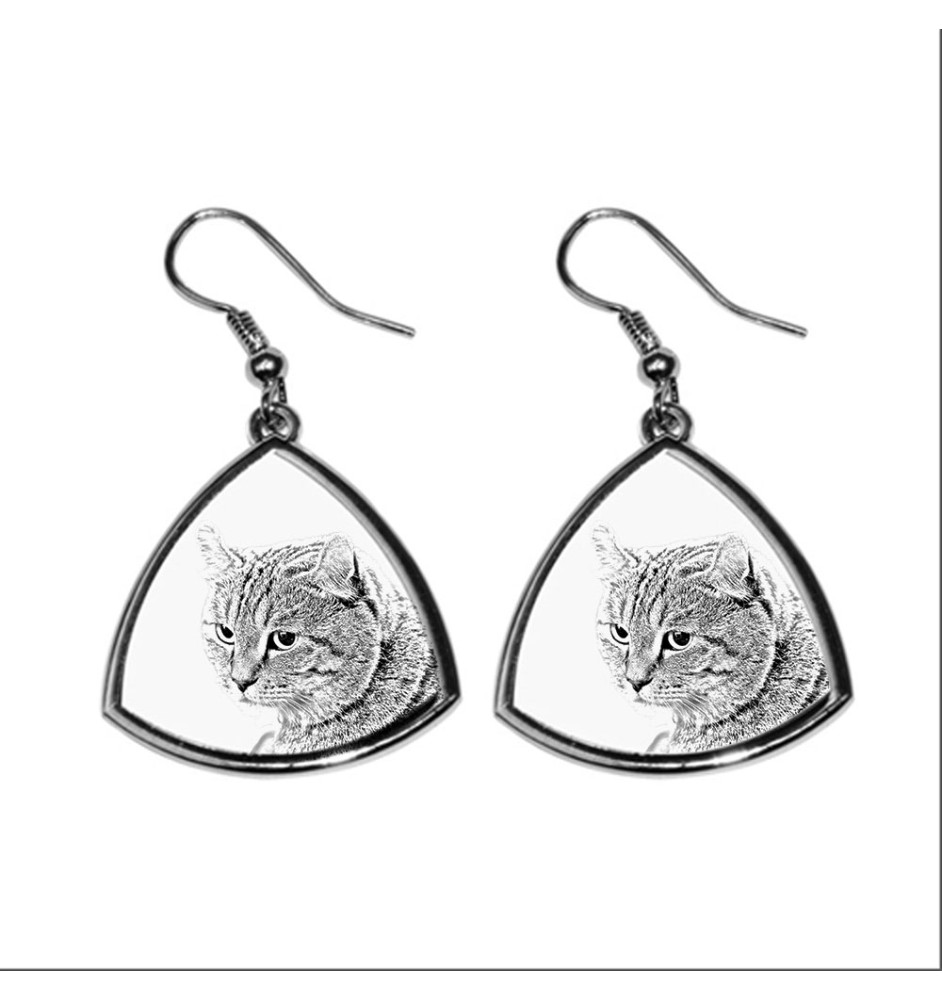 Highland Lynx - cat earrings, hanging earrings with a picture, personalized jewelry with Art-Dog brand print.