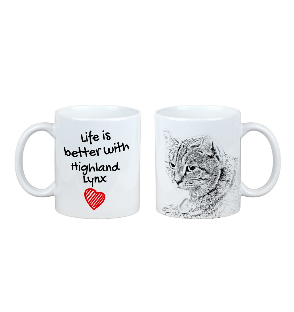 Highland Lynx - cup with a cat, cup with a photo, personalized gift from the Art-Dog brand