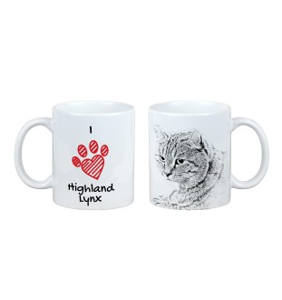 Highland Lynx - cup with a cat, cute cup with graphics, a gift with your photo from the Art-Dog brand