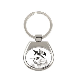 Chat japonais Bobtail - porte-clés avec un chat, porte-clés imprimé, breloque personnalisée de la marque Art-Dog