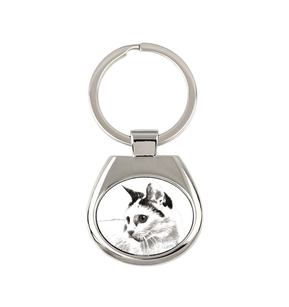 Chat japonais Bobtail - porte-clés avec un chat, porte-clés imprimé, breloque personnalisée de la marque Art-Dog