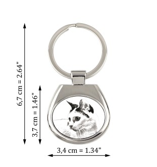 Chat japonais Bobtail - porte-clés avec un chat, porte-clés imprimé, breloque personnalisée de la marque Art-Dog