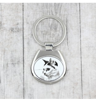Chat japonais Bobtail - porte-clés avec un chat, porte-clés imprimé, breloque personnalisée de la marque Art-Dog
