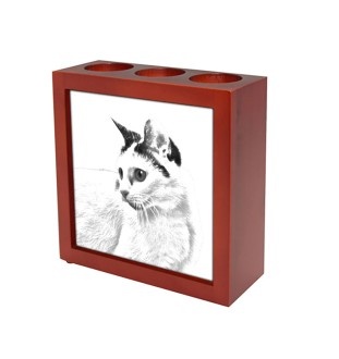 Chat japonais Bobtail - porte-stylo avec un chat, organiseur de bureau avec impression, décoration de bureau personnalisée de la marque Art-Dog