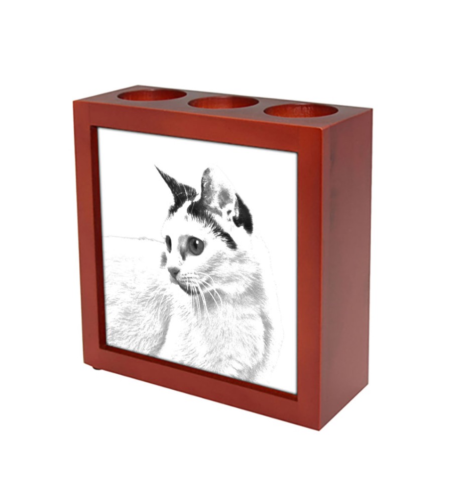 Chat japonais Bobtail - porte-stylo avec un chat, organiseur de bureau avec impression, décoration de bureau personnalisée de la marque Art-Dog
