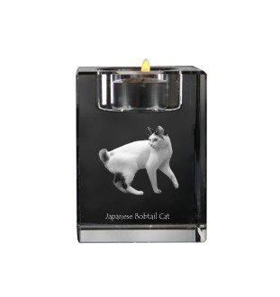 Japoński bobtail świecznik kryształowy z kotem Art-Dog
